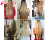 16 extensions cheveux synthétiques, 16 couleurs avec Clip-in