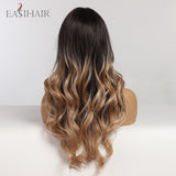 Perruque Body Wave longue synthétique ombré