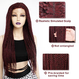 Nouveauté - Perruque synthétique style africain avec Lace Frontale tressée sans colle