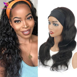 Perruque cheveux brésilienne avec bandeau sans colle, Remy