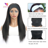 Perruque cheveux brésilienne avec bandeau sans colle, Remy