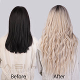 perruque pour blonde 2 tons - HAIR Long Wavy Ombre Blonde Wig Platinum Synthetic Wigs